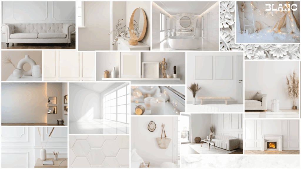 planche déco monochrome en blanc